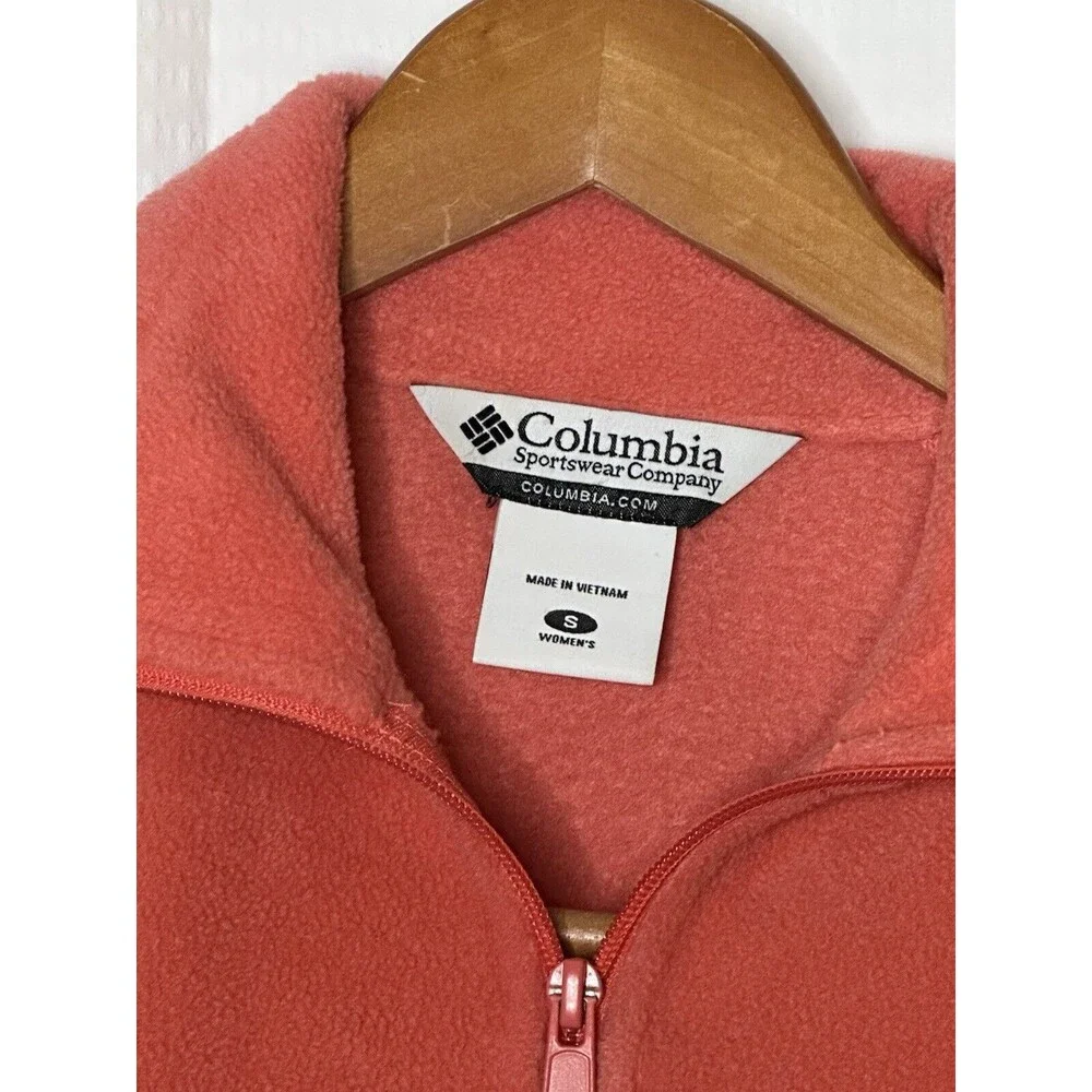 Columbia Womens Small Fleece Full Zip jacket Coral - Picture 2 of 3